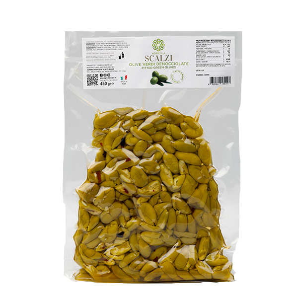 Olive verdi schiacciate<br>da 250/450 gr